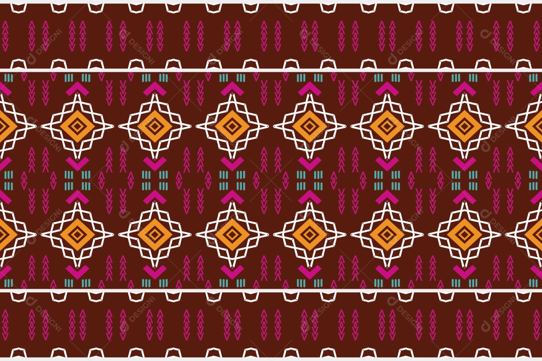 Padrão Tribal Tradicional Estilo Asteca Coloridos Modernos Vetor EPS