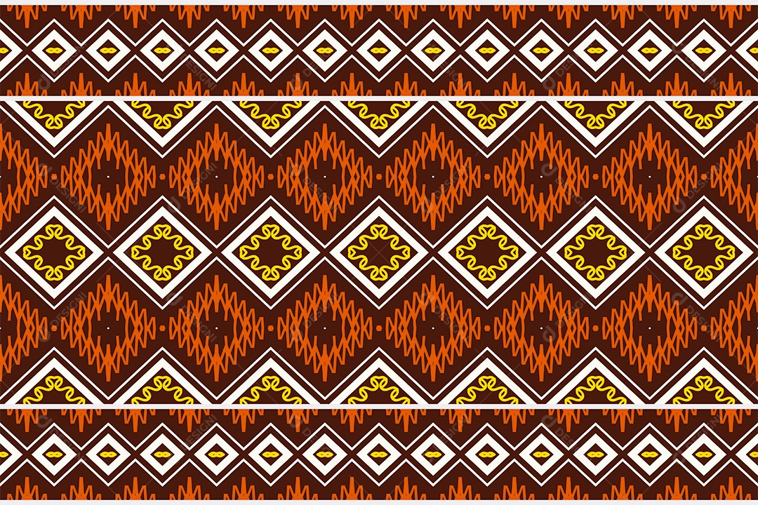 Padrão Tribal Tradicional Estilo Asteca Coloridos Modernos Vetor EPS