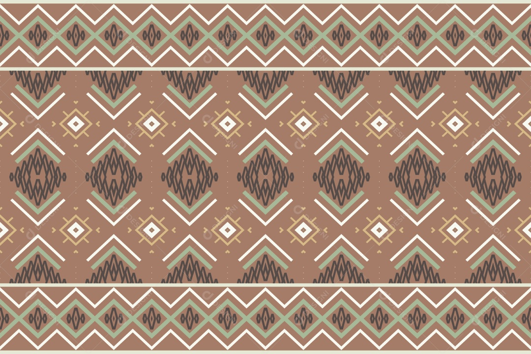 Padrão Tribal Tradicional Estilo Asteca Coloridos Modernos Vetor EPS