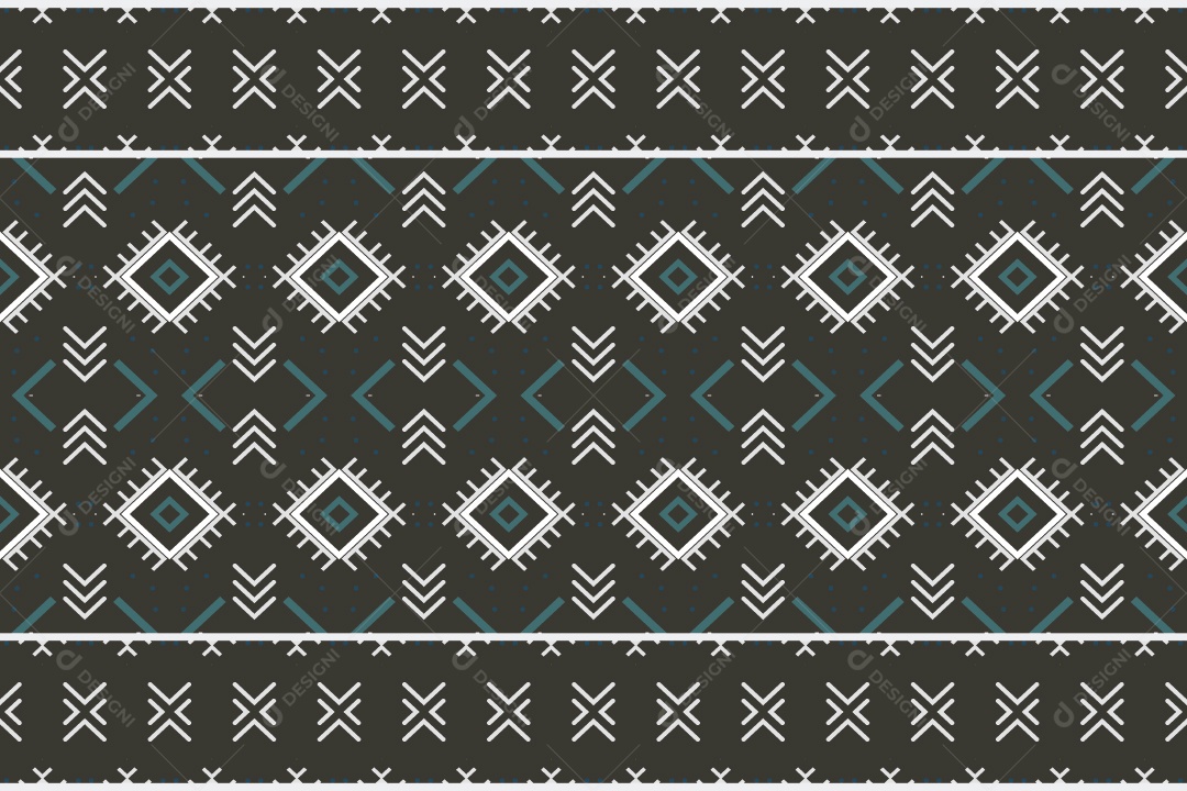 Padrão Tribal Tradicional Estilo Asteca Coloridos Modernos Vetor EPS