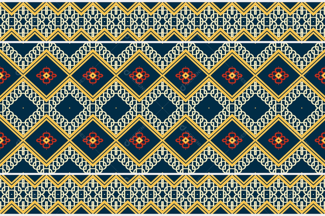 Padrão Tribal Tradicional Estilo Asteca Coloridos Modernos Vetor EPS