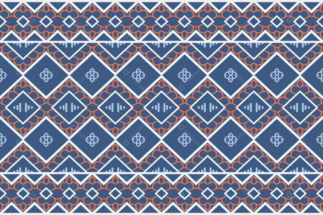 Padrão Tribal Tradicional Estilo Asteca Coloridos Modernos Vetor EPS