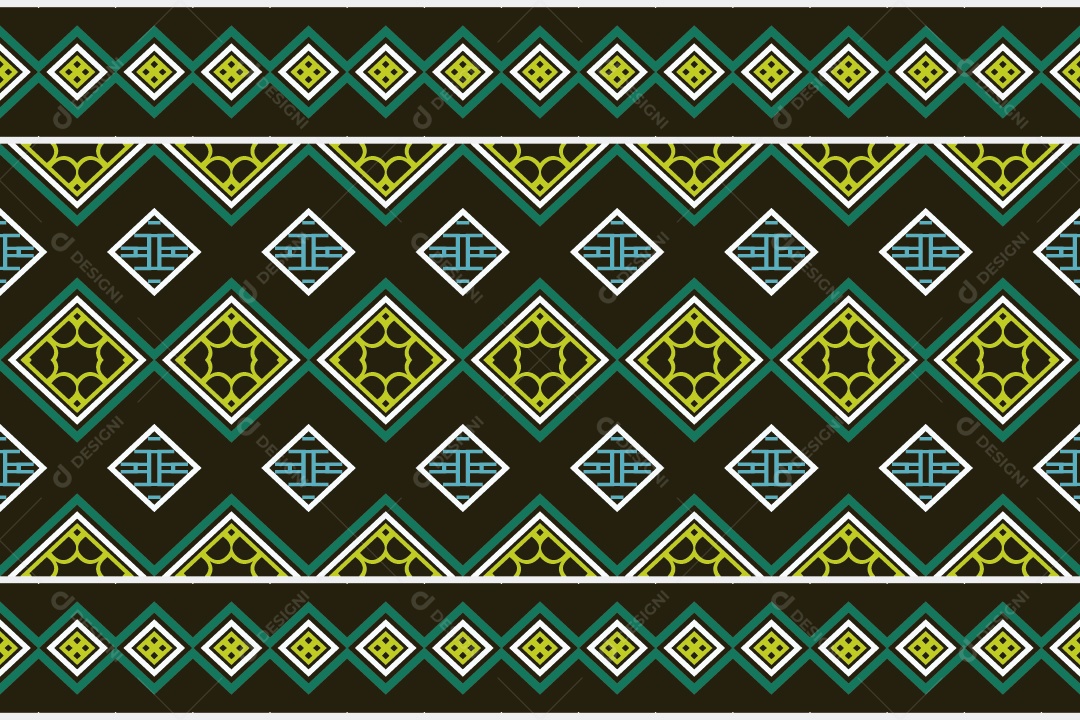 Padrão Tribal Tradicional Estilo Asteca Coloridos Modernos Vetor EPS