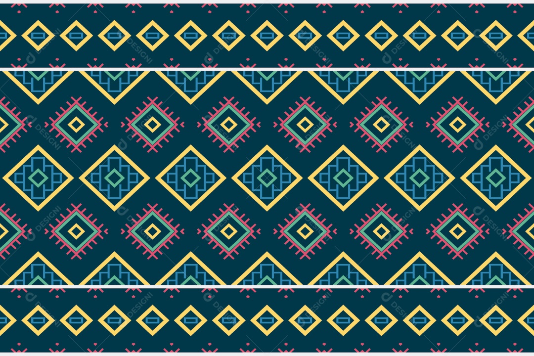 Padrão Tribal Tradicional Estilo Asteca Coloridos Modernos Vetor EPS