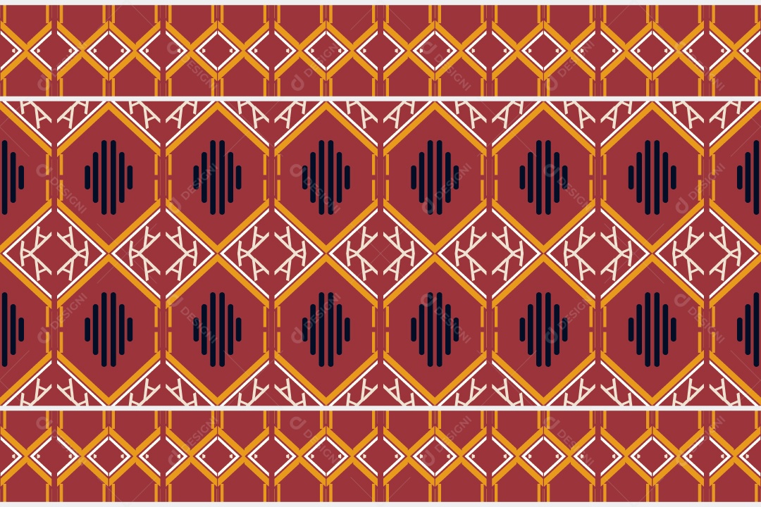 Padrão Tribal Tradicional Estilo Asteca Coloridos Modernos Vetor EPS