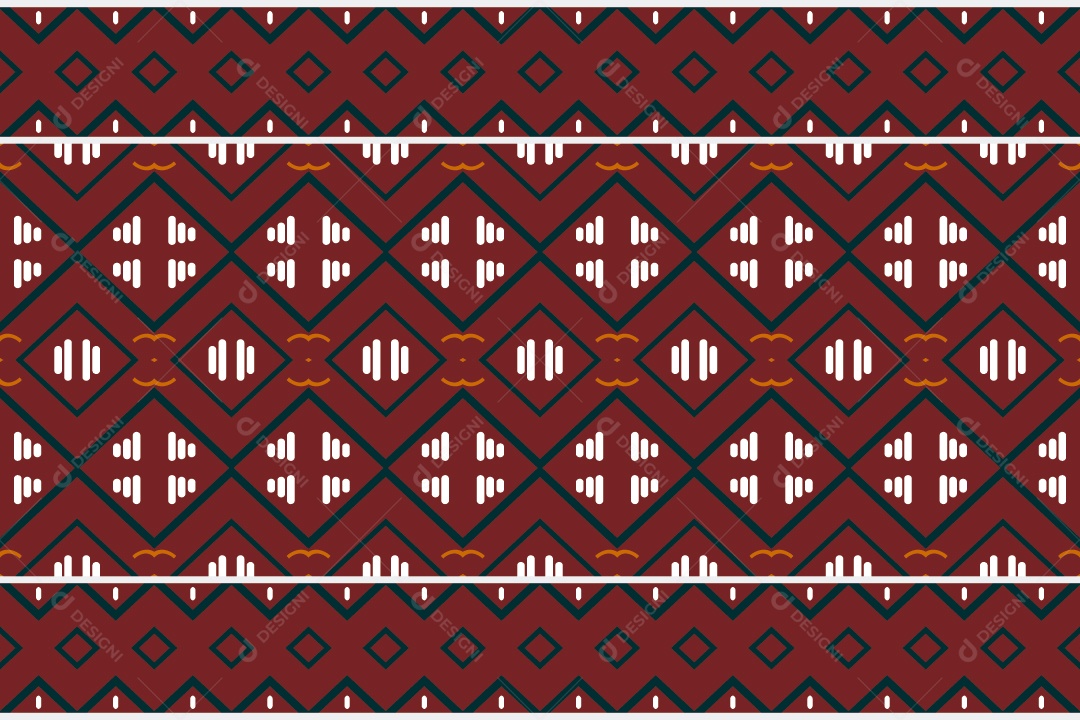 Padrão Tribal Tradicional Estilo Asteca Coloridos Modernos Vetor EPS