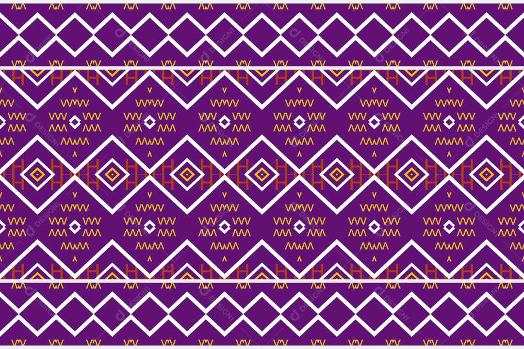 Padrão Tribal Tradicional Estilo Asteca Roxo com Traços Brancos Modernos Vetor EPS