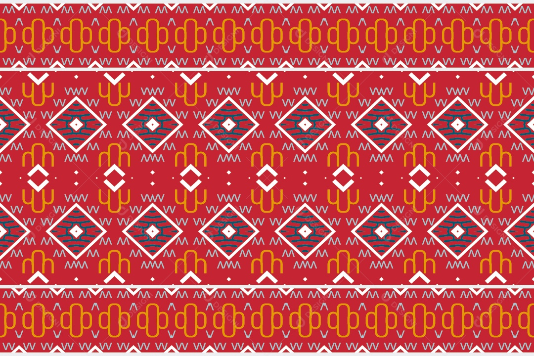 Padrão Tribal Tradicional Estilo Asteca Vermelho Modernos Vetor EPS