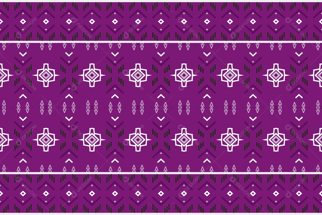 Padrão Tribal Tradicional Estilo Asteca Roxo Modernos Vetor EPS