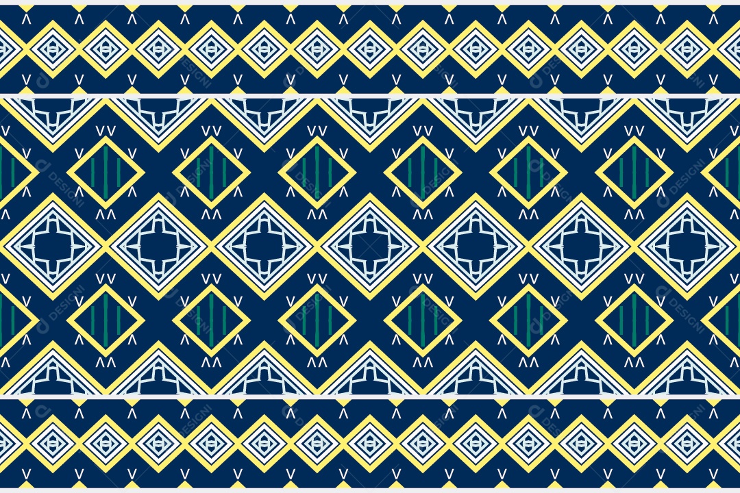 Padrão Tribal Tradicional Estilo Asteca Azul Modernos Vetor EPS