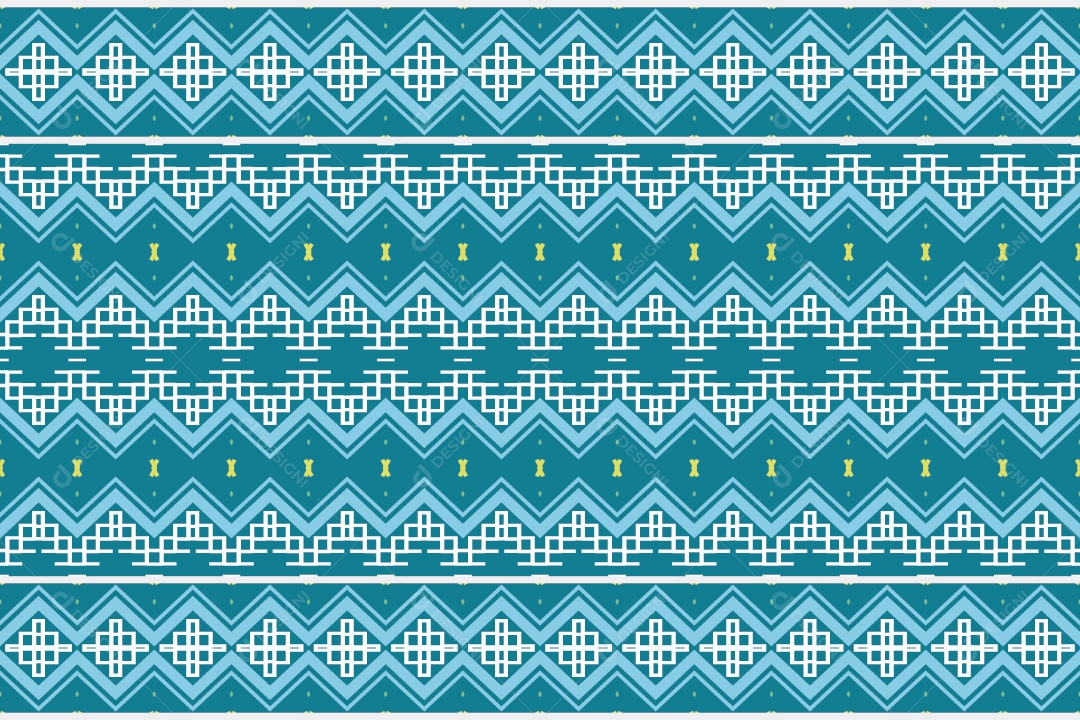 Padrão Tribal Tradicional Estilo Asteca Azul Modernos Vetor EPS