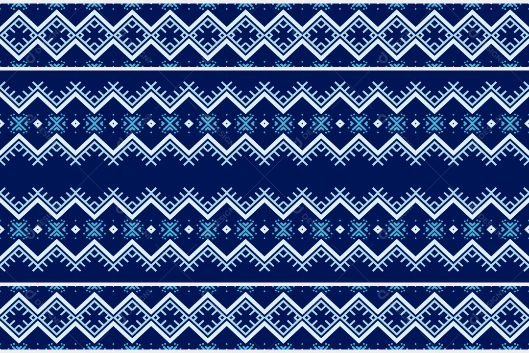 Padrão Tribal Tradicional Estilo Asteca Azul Modernos Vetor EPS