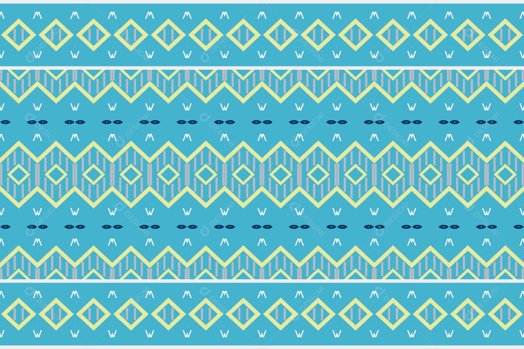 Padrão Tribal Tradicional Estilo Asteca Azul Modernos Vetor EPS