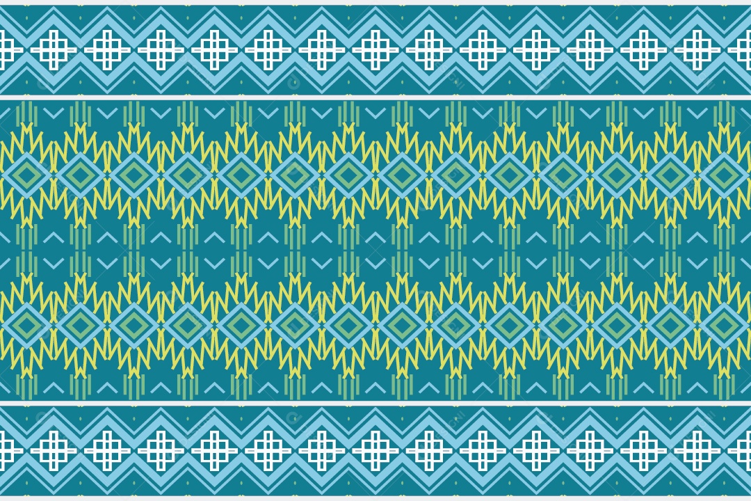 Padrão Tribal Tradicional Estilo Asteca Azul Modernos Vetor EPS