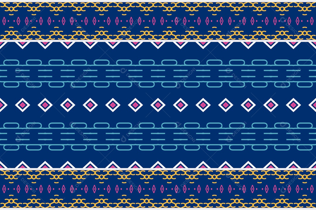 Padrão Tribal Tradicional Estilo Asteca Modernos Azul Vetor EPS