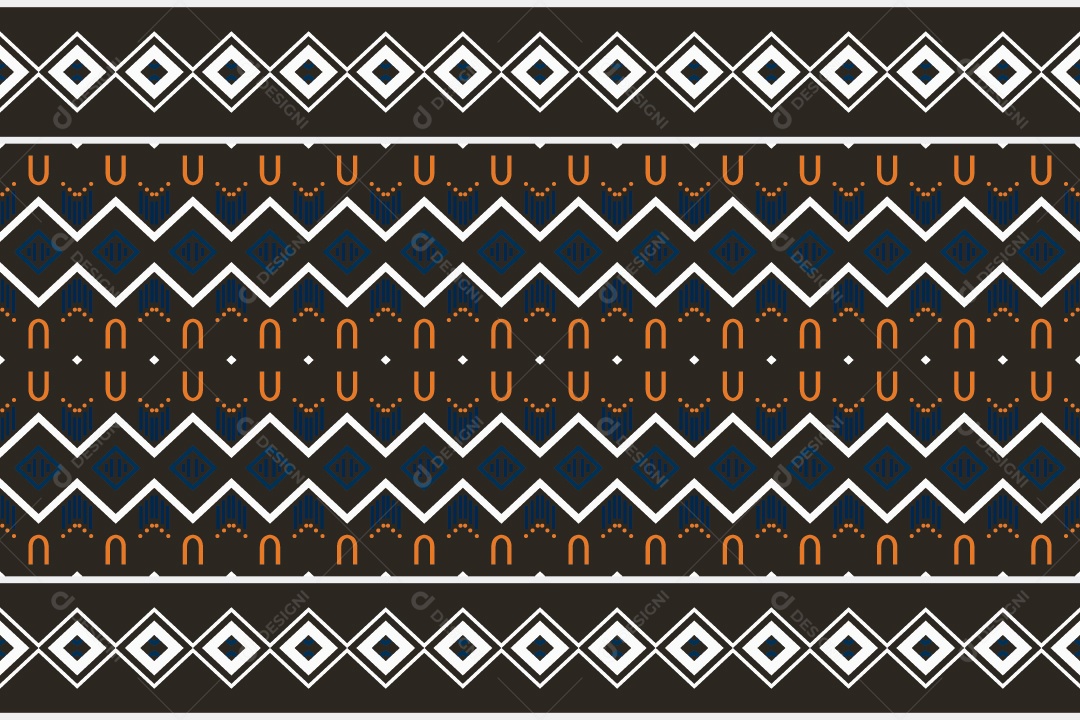 Padrão Tribal Tradicional Estilo Asteca Modernos Coloridos Vetor EPS