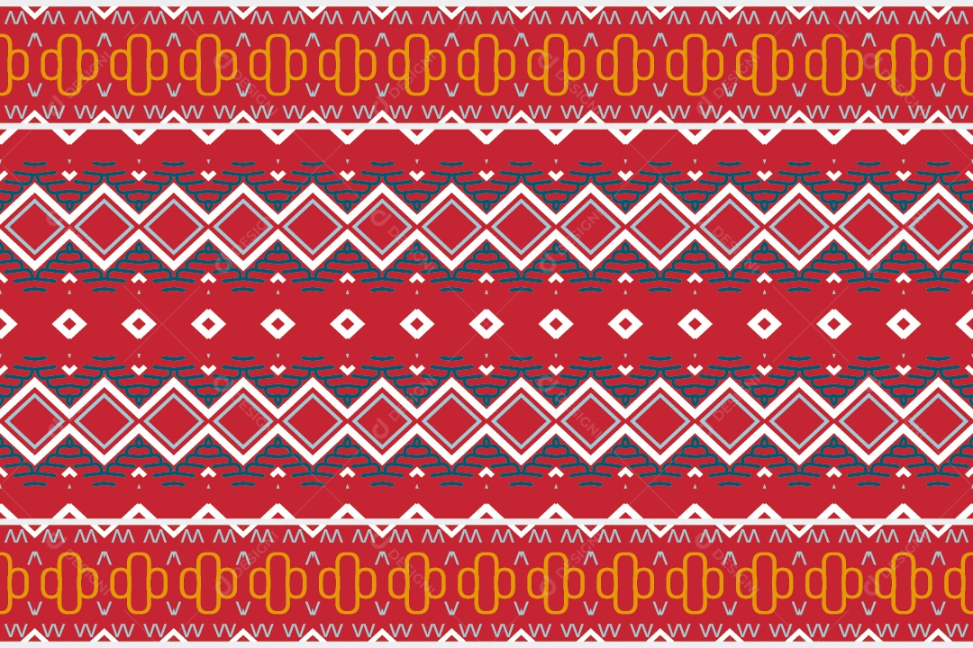 Padrão Tribal Tradicional Estilo Asteca Modernos Vermelho Vetor EPS