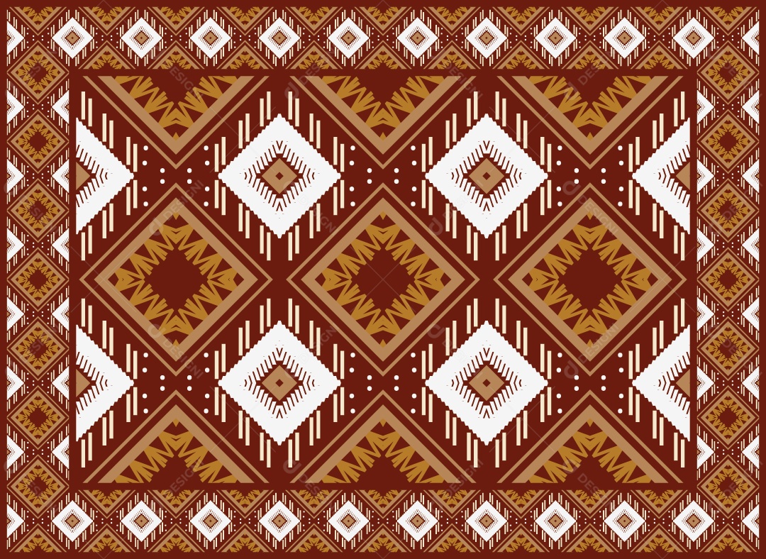 Padrão Tribal Tradicional Estilo Asteca Modernos Coloridos Vetor EPS