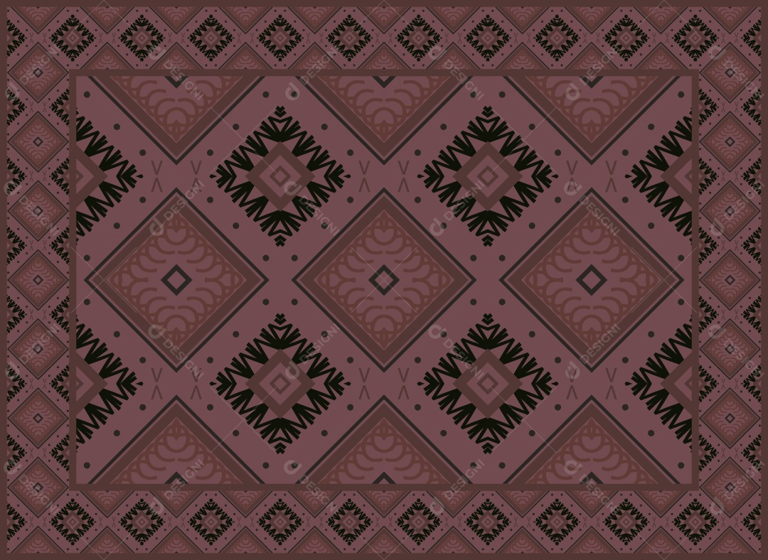 Padrão Tribal Tradicional Estilo Asteca Modernos Coloridos Vetor EPS