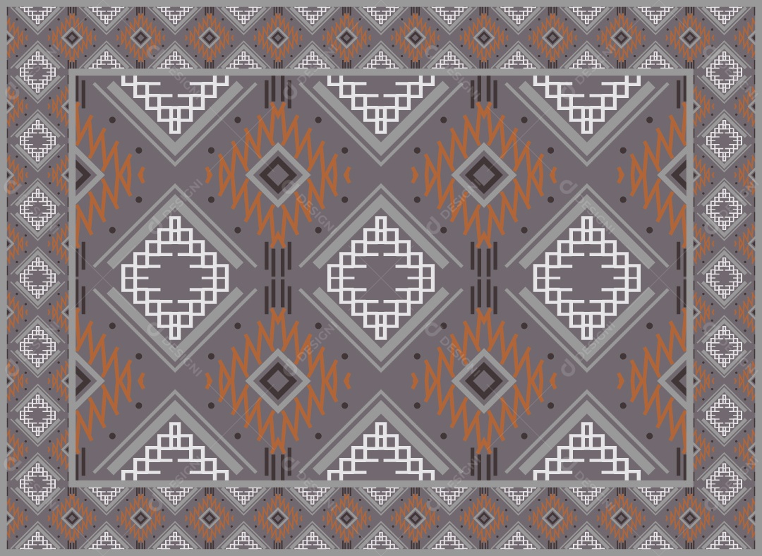 Padrão Tribal Tradicional Estilo Asteca Modernos Coloridos Vetor EPS