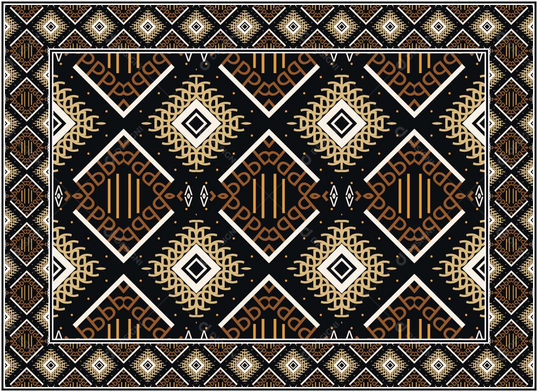 Padrão Tribal Tradicional Estilo Asteca Modernos Coloridos Vetor EPS