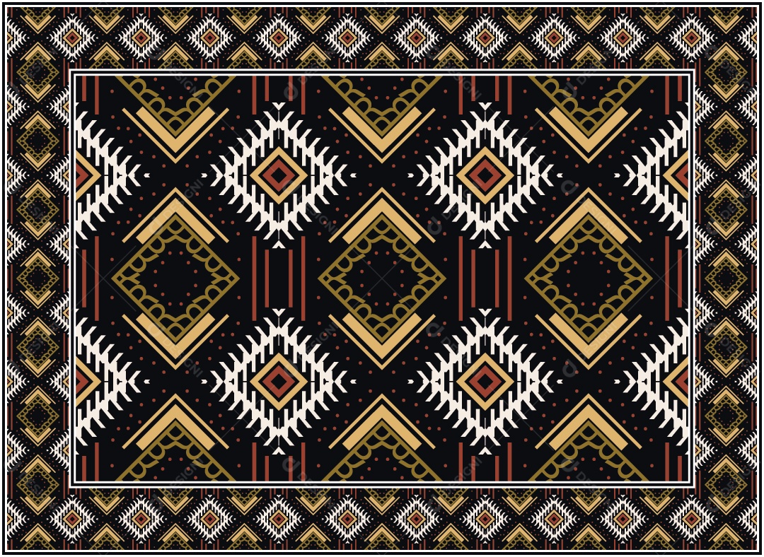 Padrão Tribal Tradicional Estilo Asteca Modernos Coloridos Vetor EPS