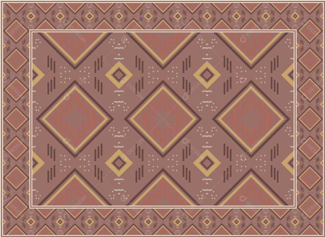 Padrão Tribal Tradicional Estilo Asteca Modernos Coloridos Vetor EPS