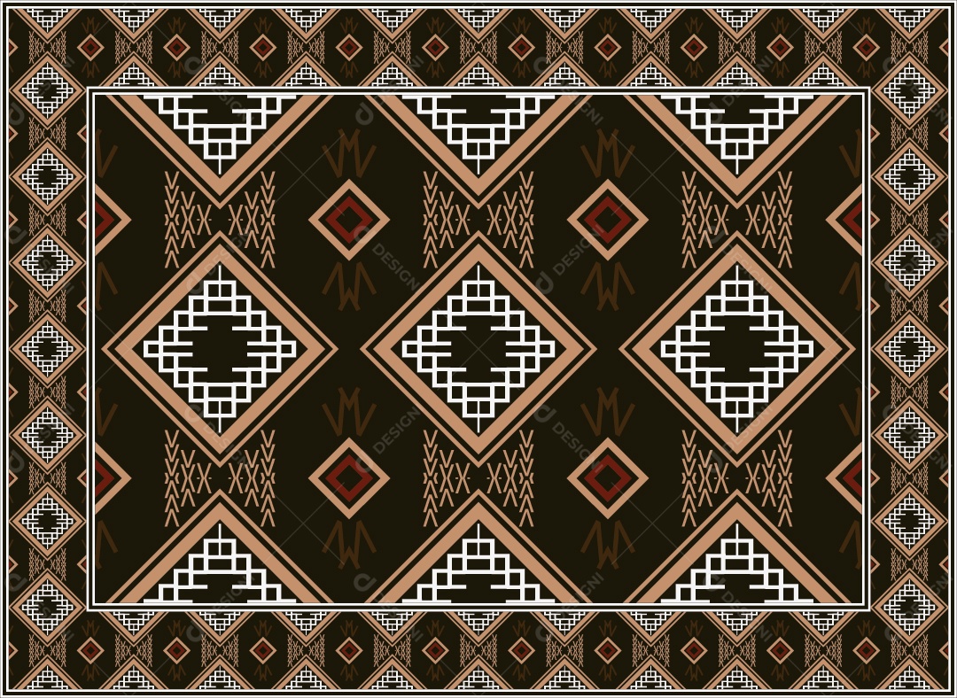 Padrão Tribal Tradicional Estilo Asteca Modernos Coloridos Vetor EPS