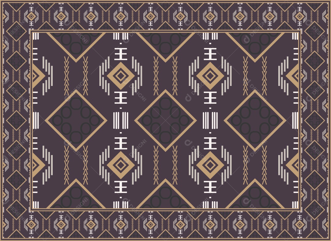 Padrão Tribal Tradicional Estilo Asteca Modernos Coloridos Vetor EPS