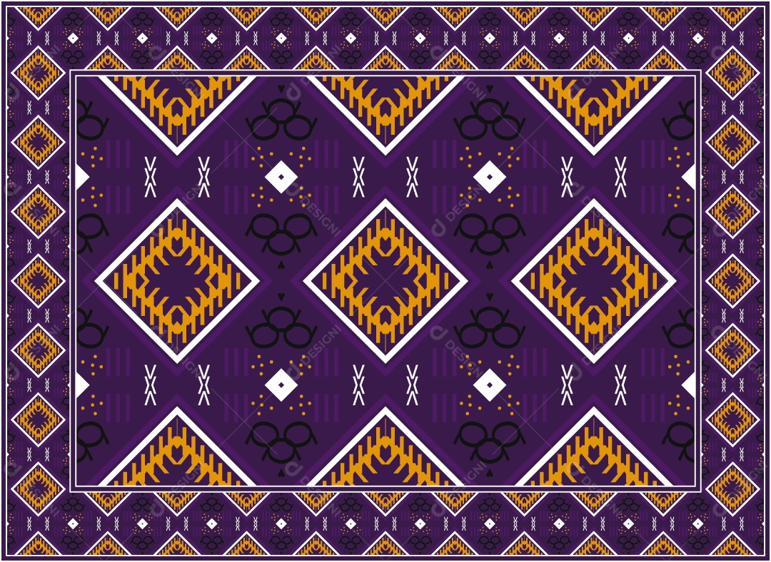 Padrão Tribal Tradicional Estilo Asteca Modernos Roxo Vetor EPS