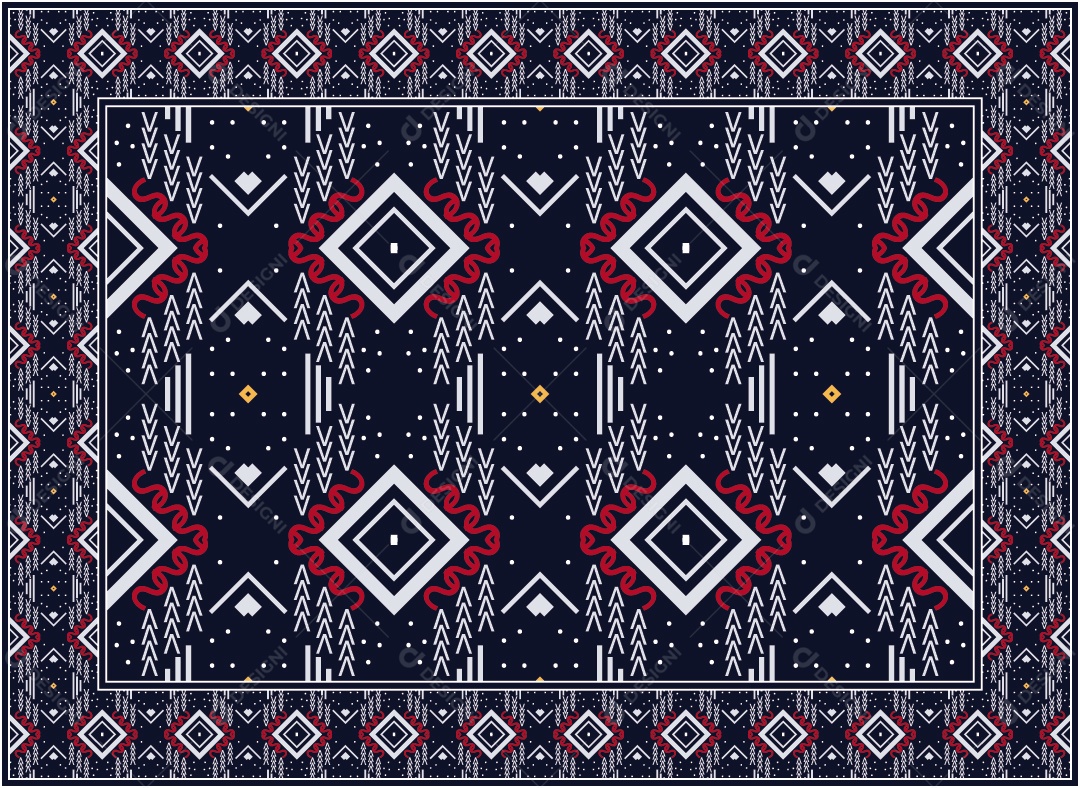 Padrão Tribal Tradicional Estilo Asteca Modernos Coloridos Vetor EPS