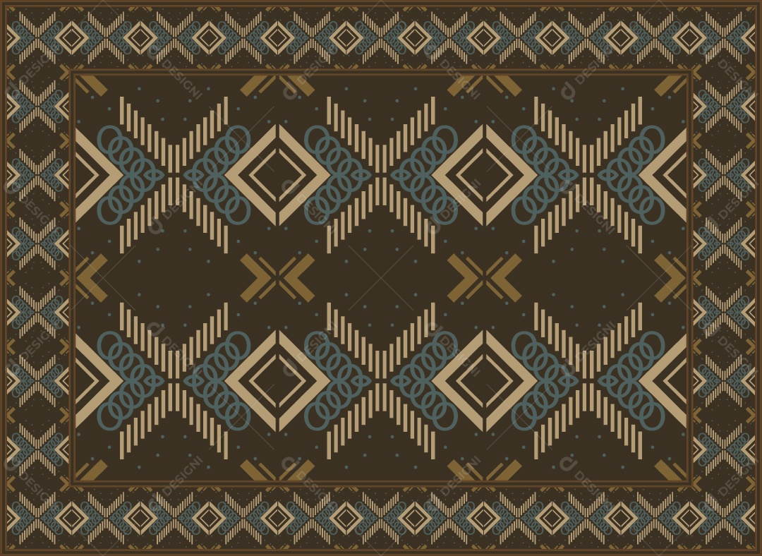 Padrão Tribal Tradicional Estilo Asteca Modernos Coloridos Vetor EPS