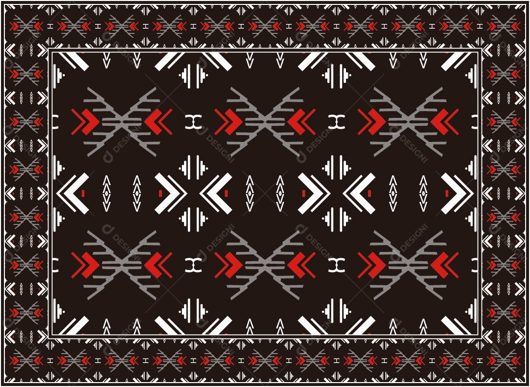 Padrão Tribal Tradicional Estilo Asteca Modernos Coloridos Vetor EPS