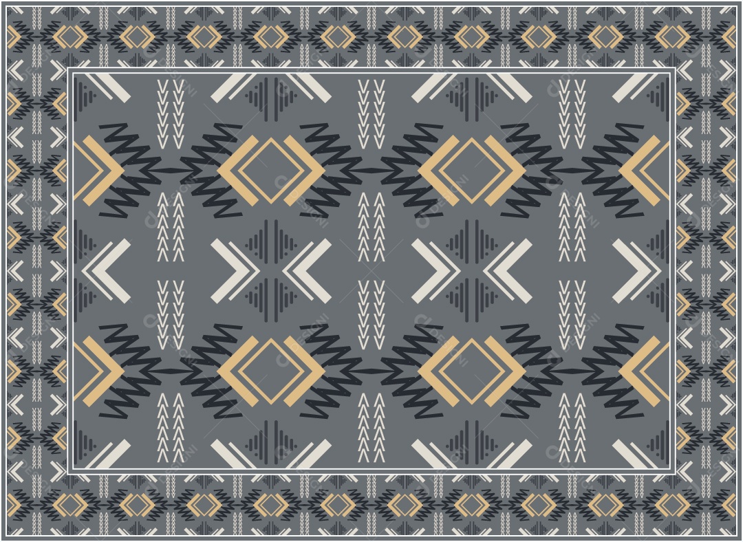 Padrão Tribal Tradicional Estilo Asteca Modernos Coloridos Vetor EPS