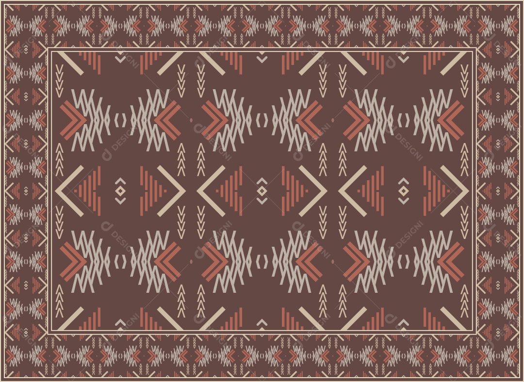 Padrão Tribal Tradicional Estilo Asteca Modernos Coloridos Vetor EPS