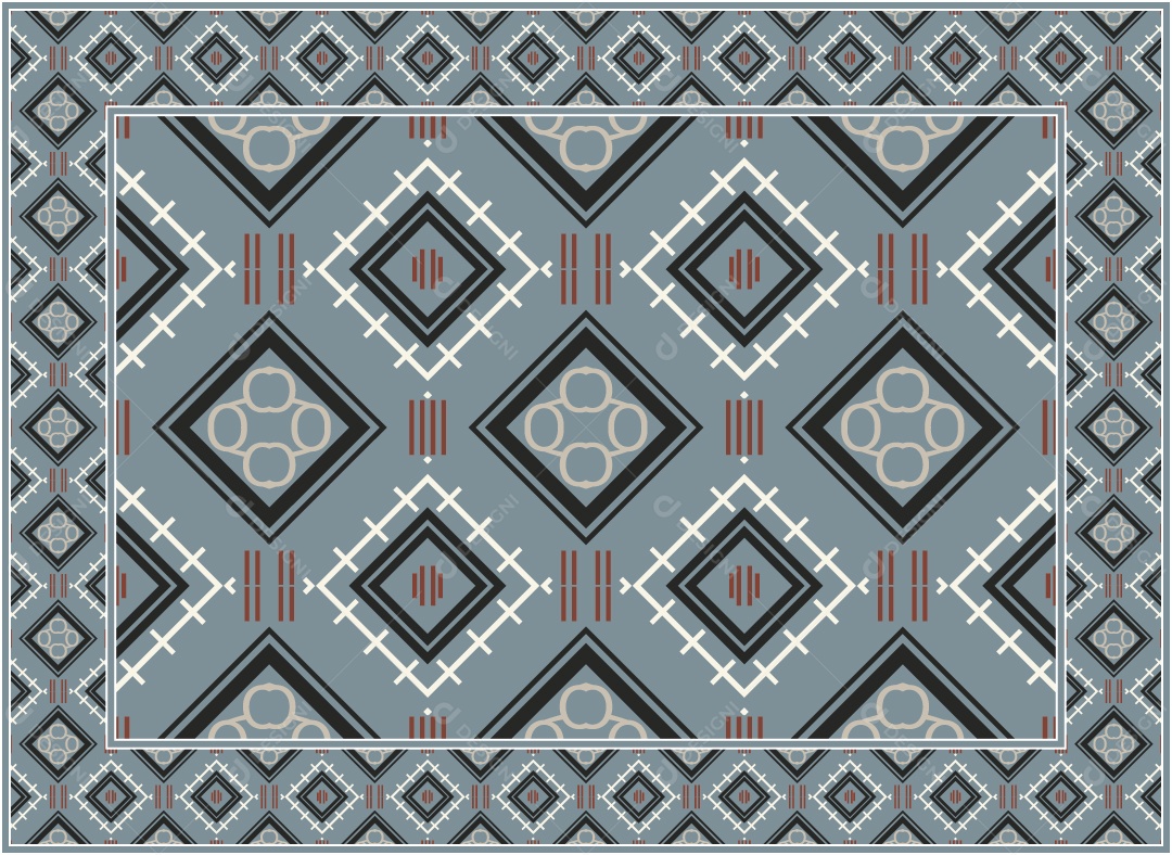 Padrão Tribal Tradicional Estilo Asteca Modernos Coloridos Vetor EPS