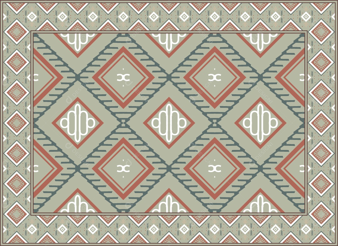 Padrão Tribal Tradicional Estilo Asteca Modernos Coloridos Vetor EPS