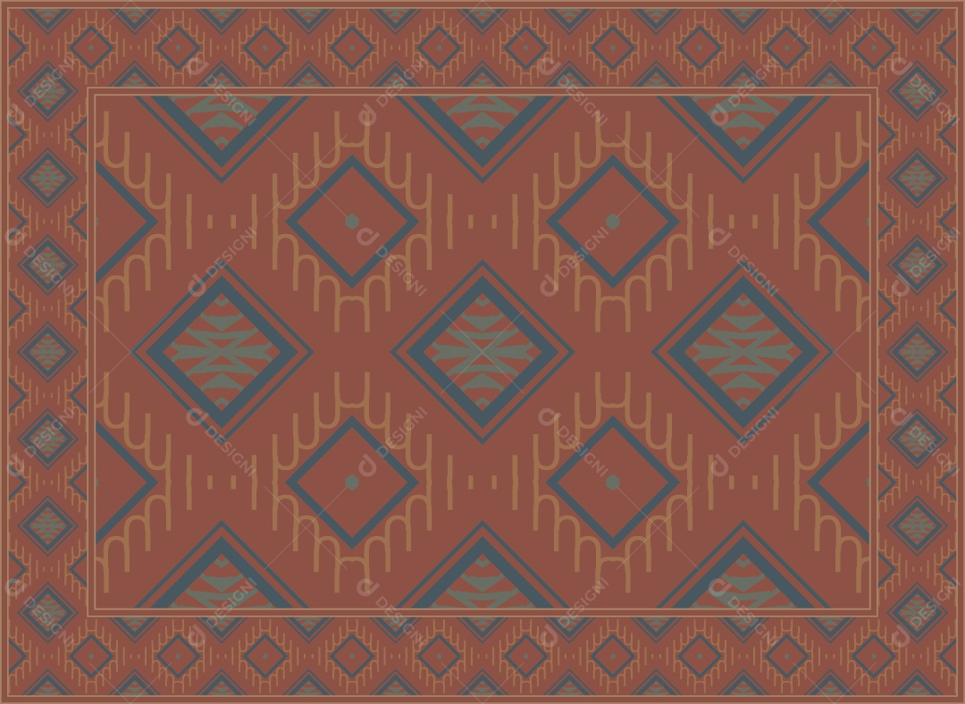 Padrão Tribal Tradicional Estilo Asteca Modernos Coloridos Vetor EPS