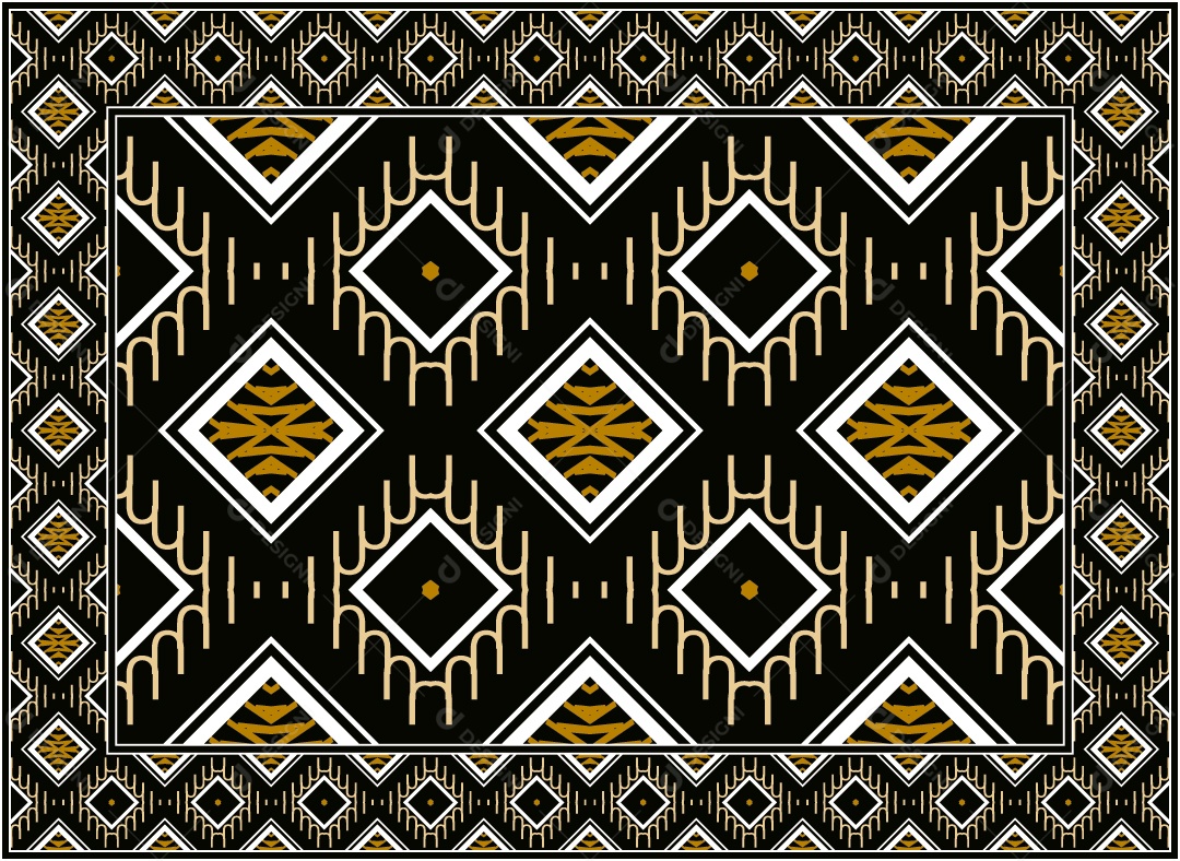 Padrão Tribal Tradicional Estilo Asteca Modernos Coloridos Vetor EPS