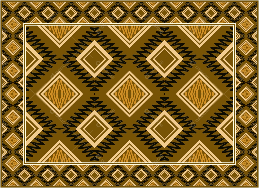 Padrão Tribal Tradicional Estilo Asteca Modernos Coloridos Vetor EPS