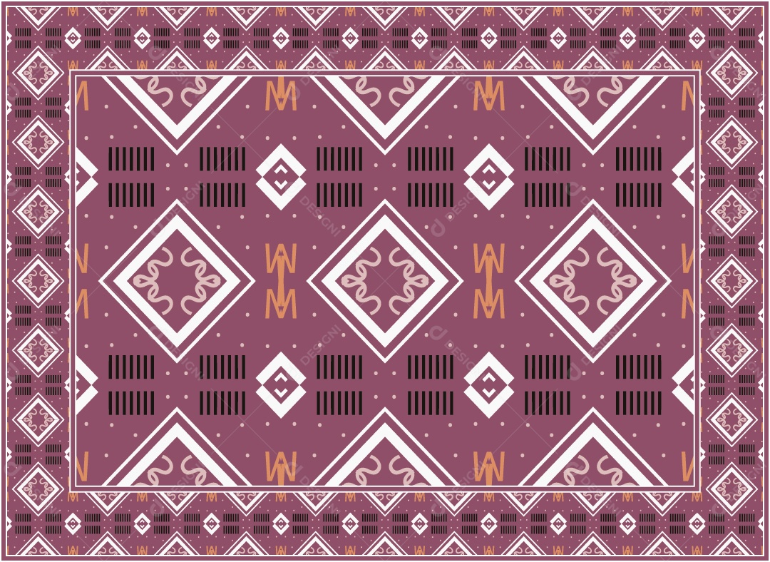 Padrão Tribal Tradicional Estilo Asteca Modernos Coloridos Vetor EPS