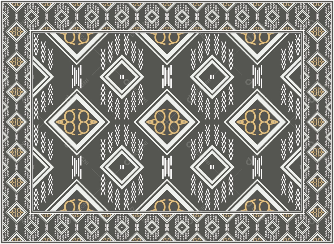 Padrão Tribal Tradicional Estilo Asteca Modernos Coloridos Vetor EPS