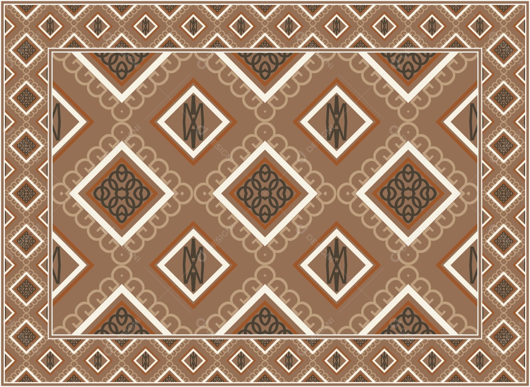 Padrão Tribal Tradicional Estilo Asteca Marrom Vetor EPS