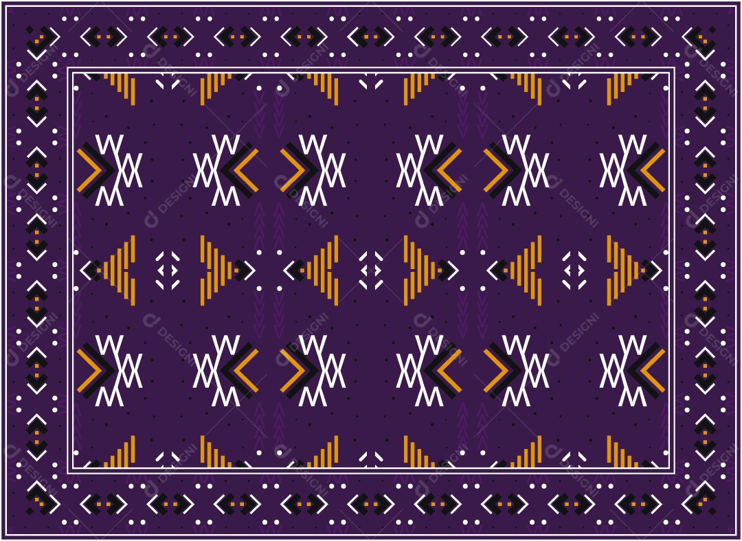 Padrão Tribal Tradicional Estilo Asteca Roxo Vetor EPS