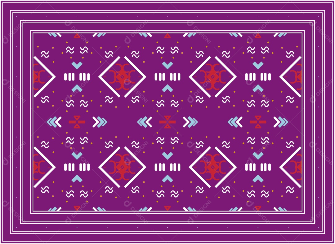 Padrão Tribal Tradicional Estilo Asteca Roxa Moderno Vetor EPS
