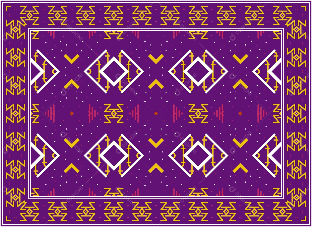 Padrão Tribal Tradicional Estilo Asteca Roxa Moderno Vetor EPS