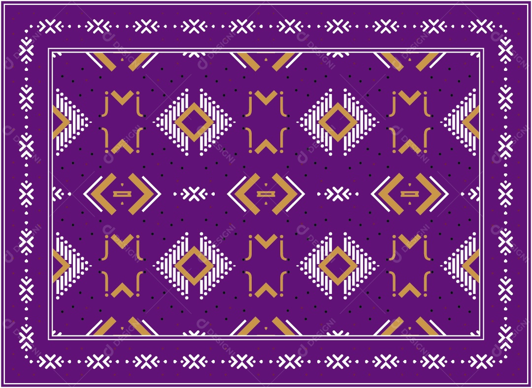 Padrão Tribal Tradicional Estilo Asteca Roxa Moderno Vetor EPS