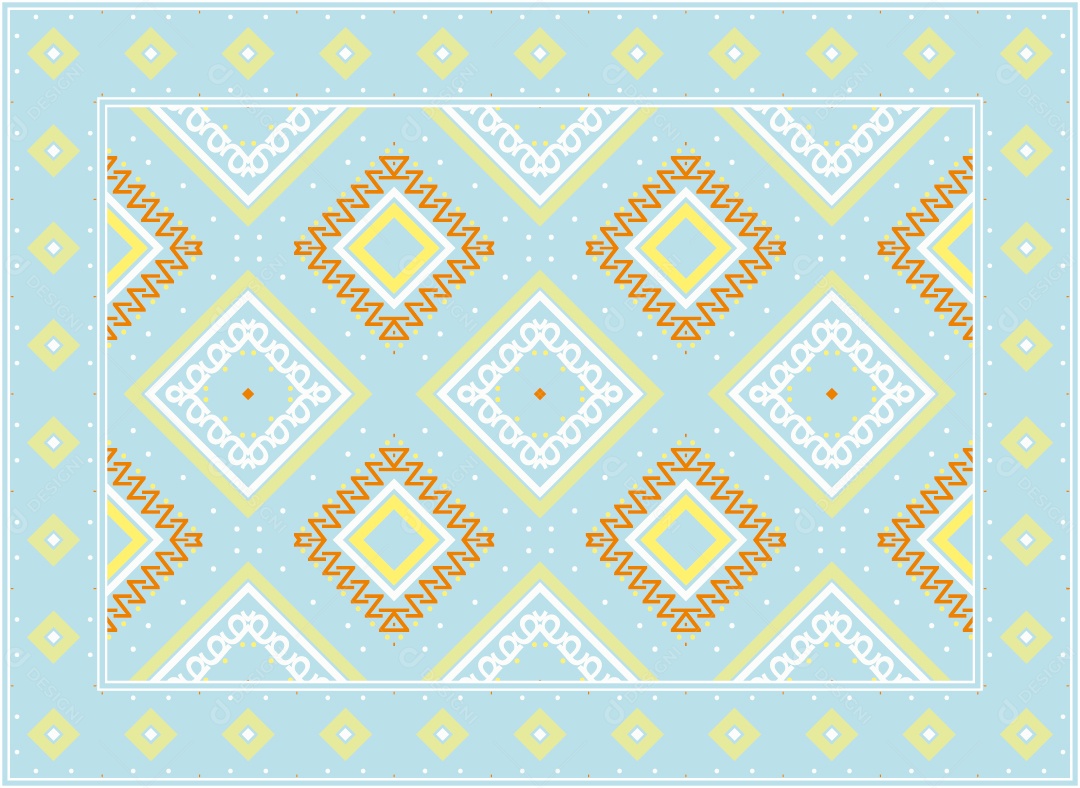 Padrão Tribal Tradicional Estilo Asteca Azul Claro Moderno Vetor EPS