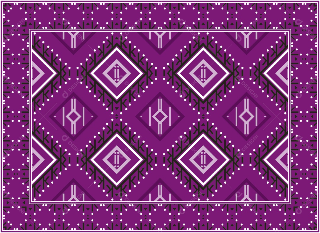 Padrão Tribal Tradicional Estilo Asteca Roxo Moderno Vetor EPS