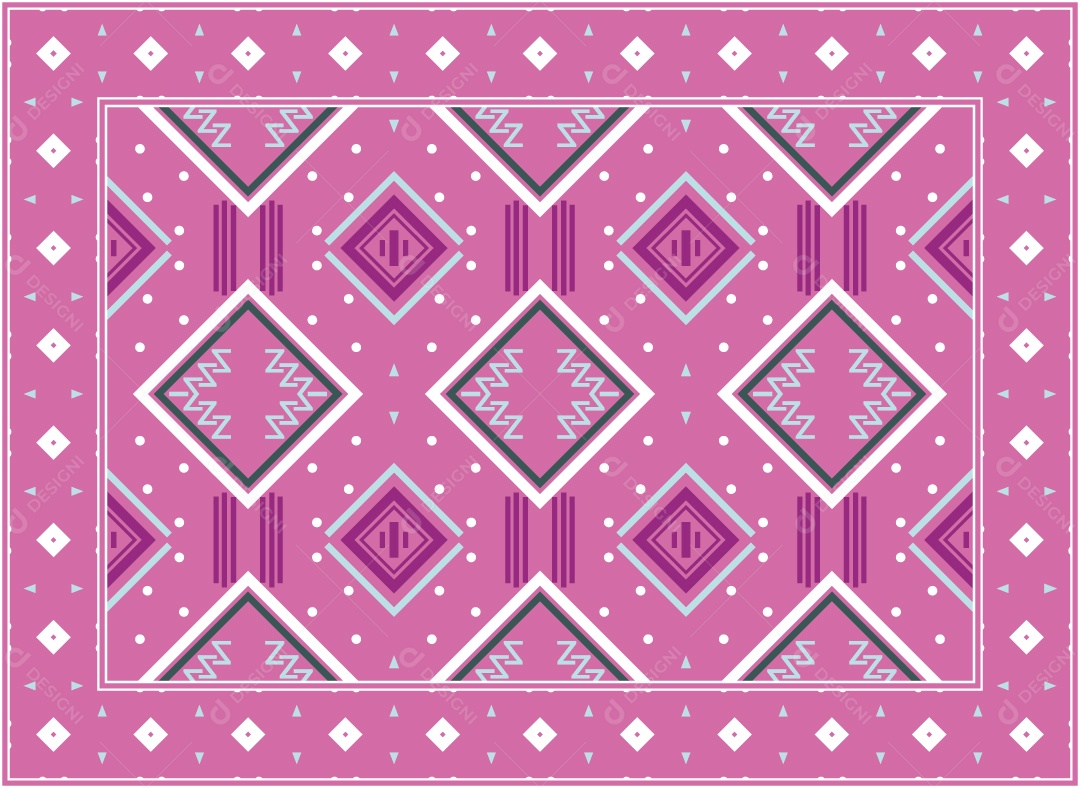 Padrão Tribal Tradicional Estilo Asteca Rosa Moderno Vetor EPS